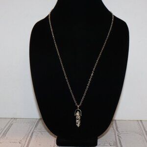 Beautiful silver and dalmatian jasper necklace natural stone 29-33"